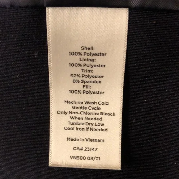 T by Talbots Navy Chevron Quilted Vest - Picture 10 of 12